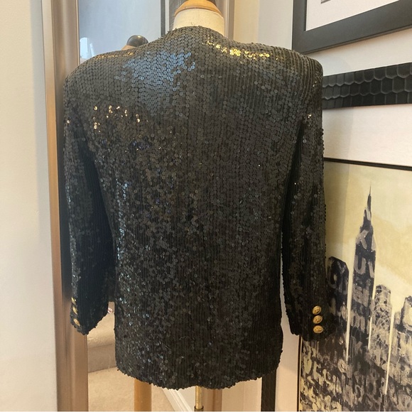 Vintage 80-90s Janette black sequins jacket made for St. Martin Sport - Picture 2 of 11